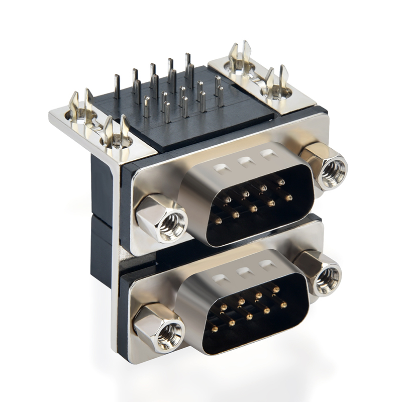 d sub-db 9-pins mannelijk-naar-twee-pins connector met dubbele poort