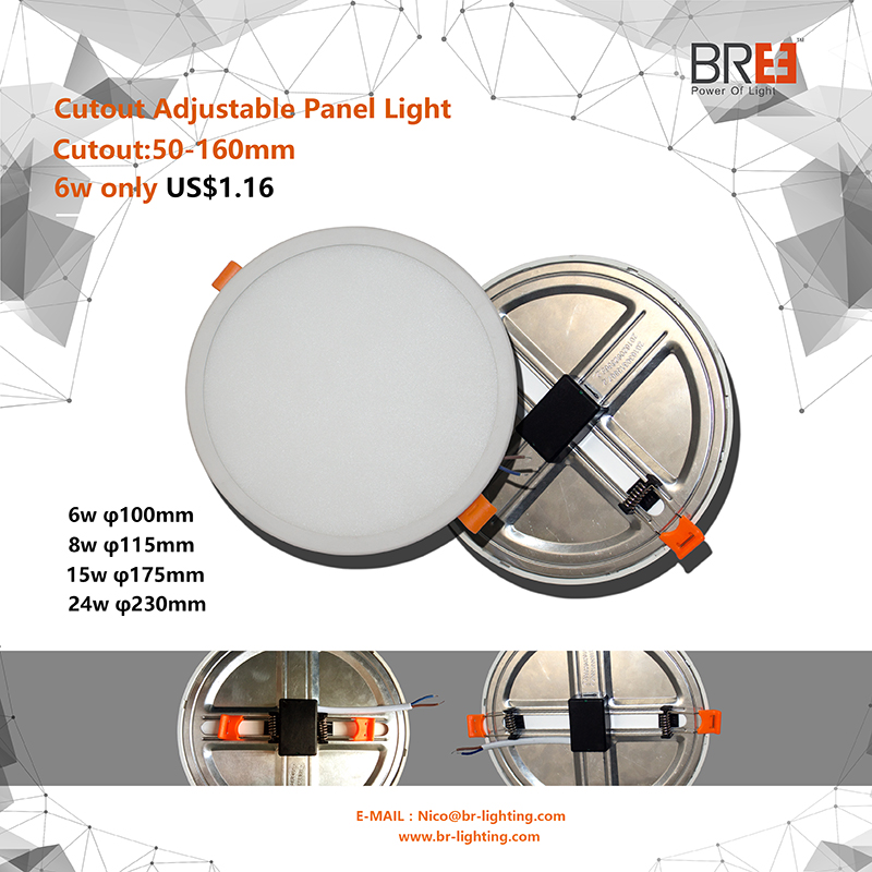 6W 8W 15W 20W Ultra dunne ronde paneel LED-licht verzonken gemonteerde binnenverlichting