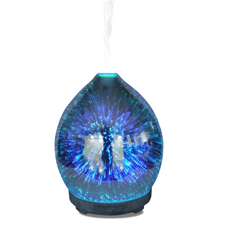 Rainbow prachtige 3D glazen vuurwerk thuis geur luchtbevochtiger aroma diffuser