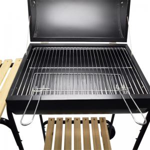 Hot selling outdoor trolley houtskool bbq grill vat grill met bijzettafel