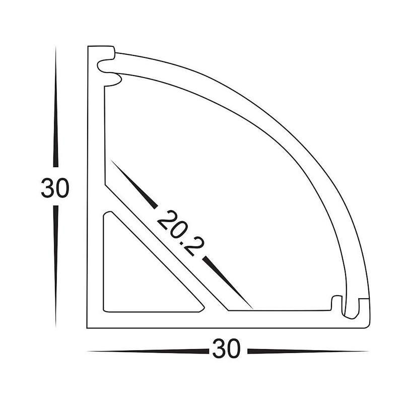 LED-lichthoek Aluminium LED-profiel 6063-T5 Aluminiumlegering Aluminium lineair licht