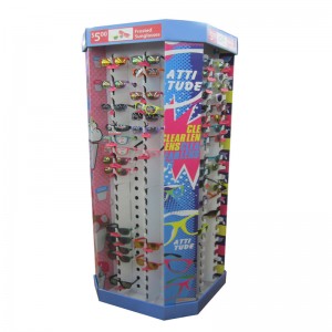 Aangepast glazen displayrek / vloerstandaard / kartonnen display haakdisplay