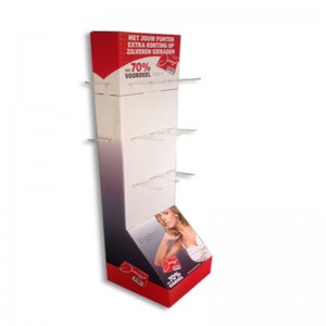 Retail goedkope golfkarton tegenkartondisplay staande met haak