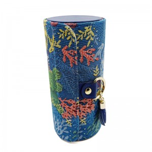 Luxe twee lagen roterende ronde papieren buis geschenkdoos met metalen knop