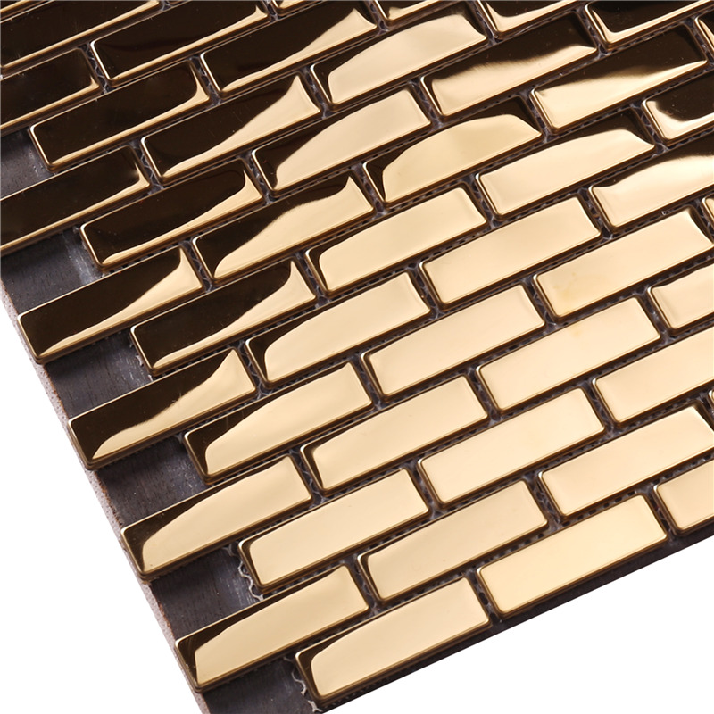 Golden Select Metal Mosaic Wall Tiles for Kitchen