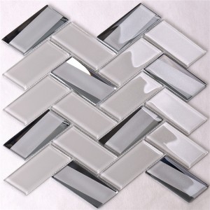 Gehard visgraat licht Beige glazen keuken backsplash tegels