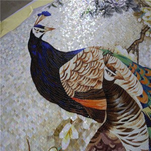 JH165 aangepast handgemaakt design pauw mozaïek muurschilderingen tegels patroon