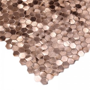 Nieuwkomers Rose Gold Mix Brown Metal Mosaic Tile Wall Art