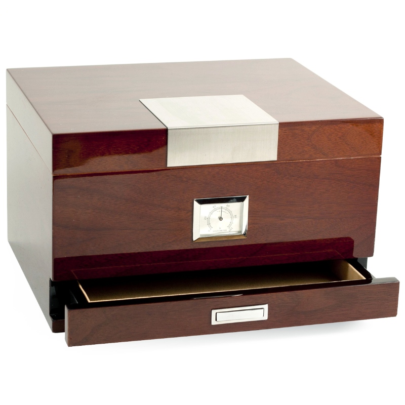 Walnut Sigarenhumidor met een lade