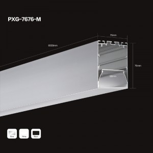 Groothandel U7676 U-vorm extrusie aluminium profiel voor 5050 3828 2835 3014 5630 LED-strip
