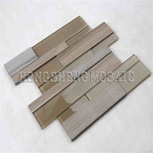 Uniek Art Strip glas gemengd keramisch marmermozaïek met hoge kwaliteit metrotegel