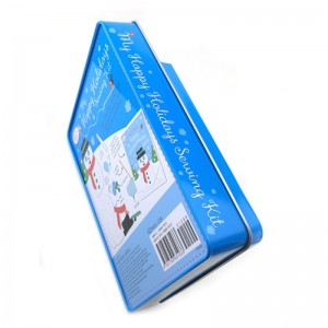 Nieuw design klein rechthoekig kerstcadeau blikken doosje met venster