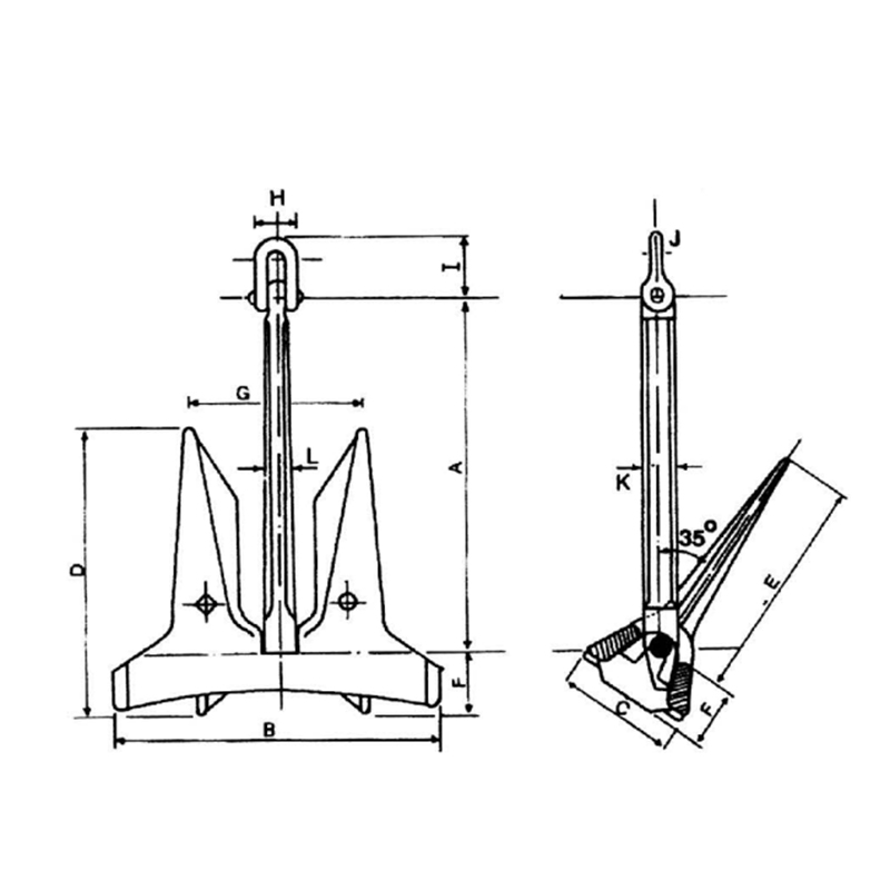 AC-14 Type High Holding Power HHP voorraadloos anker