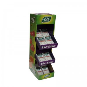 Custom Food Shop Dubbelzijdige gondel Supermarktrek Rack Cookie Kartonnen displaystandaard