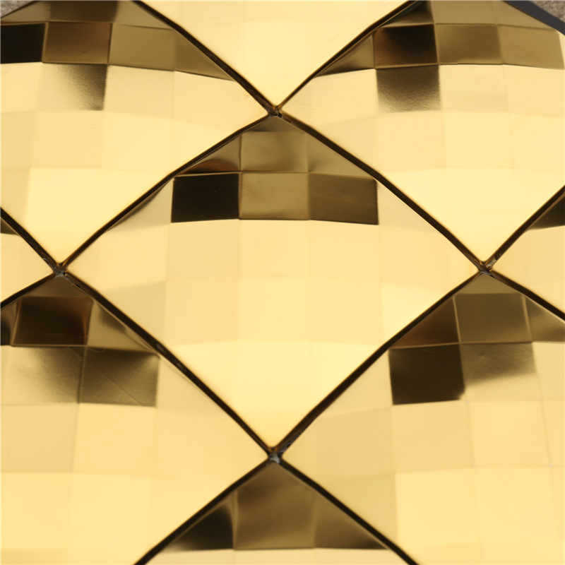 Luxe gouden diamant metalen backsplash mozaïektegel