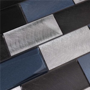In elkaar grijpende blauwe aluminium mozaïek keuken wandtegels