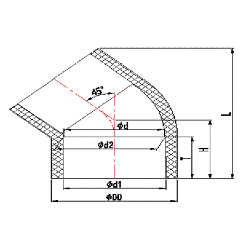 UPVC ELLEBOOG 45 °