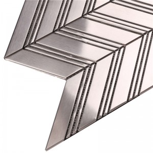 Pijlpunt metalen visgraat mozaïek tegel