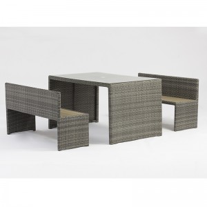 aluminium rotan tafel parkbank tuinmeubilair set met paraplu gat