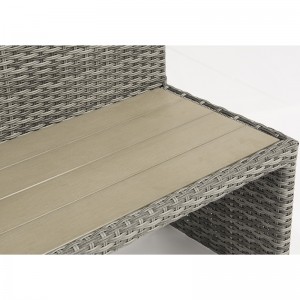 aluminium rotan vierkante tafel parkbank tuinmeubilair set met paraplu gat