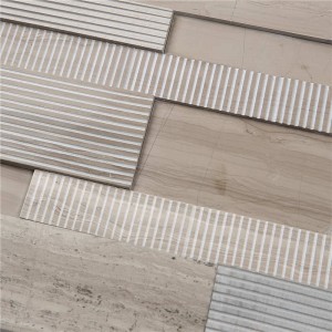 HF-9 Korting Prijs Mode Strip Decoratieve Buitenmuurbekleding Mozaïek Keramisch Mix Natuursteen Tegel