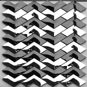 Visgraat V-vormige golvende tegel voor wanddecoratie HSW18012