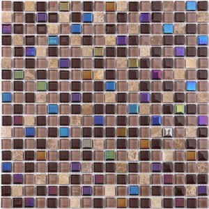Iriserende decoratieve badkamer wandtegel glasmozaïek gemengde keramische Backsplash te koop
