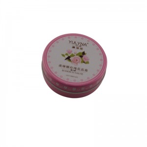 Kleine ronde tweedelige lippenbalsem, blikken doos met cosmetische verpakkingen