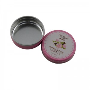 Kleine ronde tweedelige lippenbalsem, blikken doos met cosmetische verpakkingen