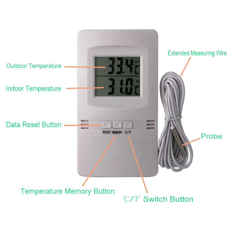 Hot Sale temperatuur Grade Test Indoor Outdoor Thermometer