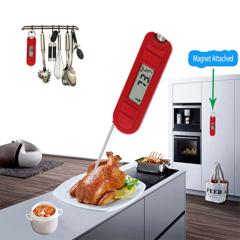 Keuken Huishoudelijke Opvouwbare Interne Sonde Super Fast Food Digitale vleesthermometer voor Grill Koken Barbecue