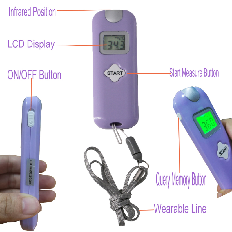 Universele hoog presterende menselijke voorhoofdtemperatuur Meet contactloze infraroodthermometer