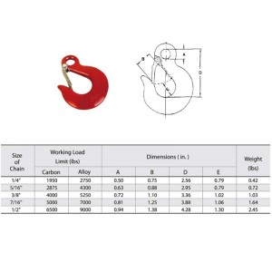 G80 Oogslingerhaak met grendel geschilderd