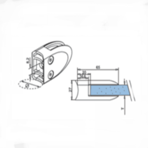Roestvrij staal Lengte D Glasklem