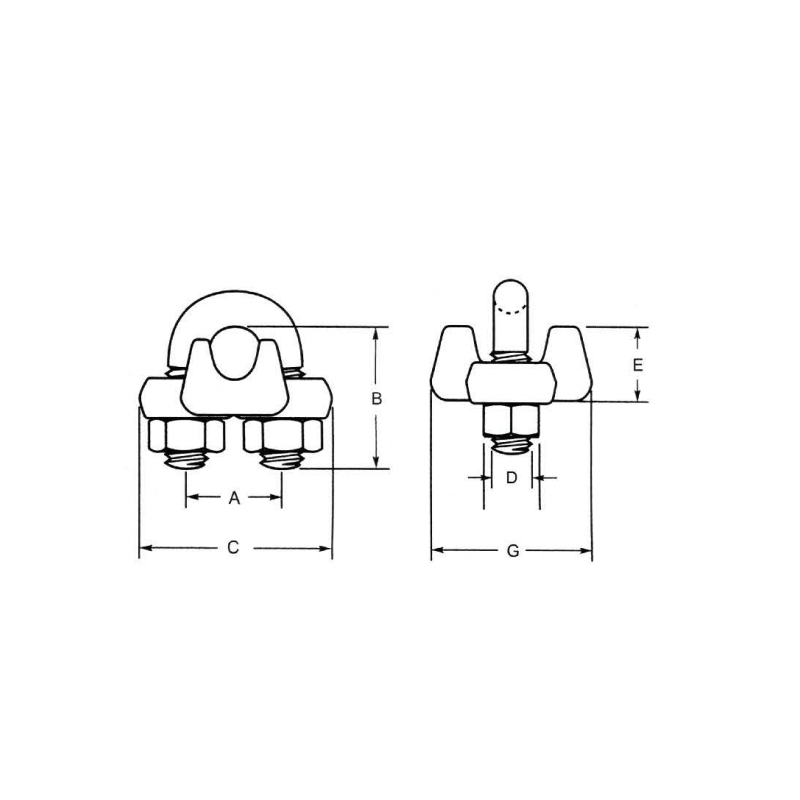 US Type G-450 Drop Forged Wire Rope Clip Hot Dip Galv.