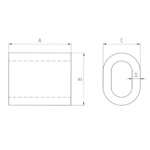 Stalen ovale smeedhuls S-506 Niet-toelopende huls