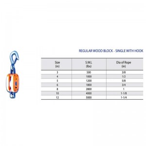 Normaal houtblok met haak