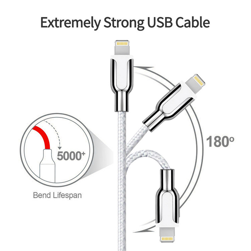 KPS-8445CB USB-kabel van zinklegering nylon / katoen garen