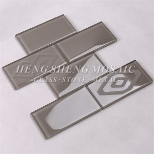 HSP42 Hoge kwaliteit patroon glas baksteen mozaïek metro tegel voor keuken Backsplash muren