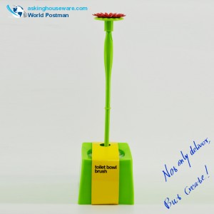 Akbrand bloemvormige toiletborstel met vierkante caddy