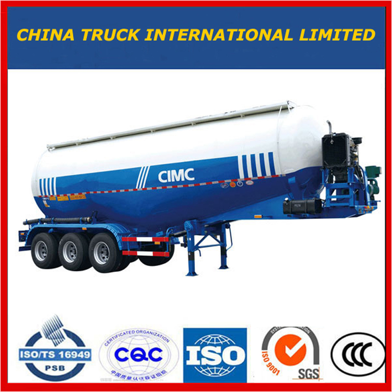 Tri-Axle 50 tons Bulk Cement Truck Poedertank Oplegger
