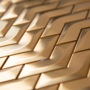 Visgraat metalen tegels Roestvrij stalen tegels Mozaïek voor keuken / badkamer Wandtegels Mozaïek