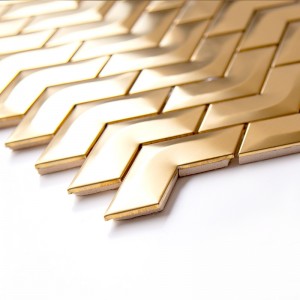 Visgraat metalen tegels Roestvrij stalen tegels Mozaïek voor keuken / badkamer Wandtegels Mozaïek