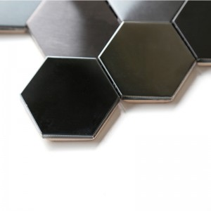 3D zwarte mozaïektegels Hexagon metalen roestvrijstalen mozaïek keuken badkamer backsplash tegel