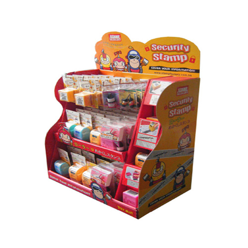 YJ pop-up producten van karton Display-standaard, golfkarton vloer Display Rack, papier Display Stand plank