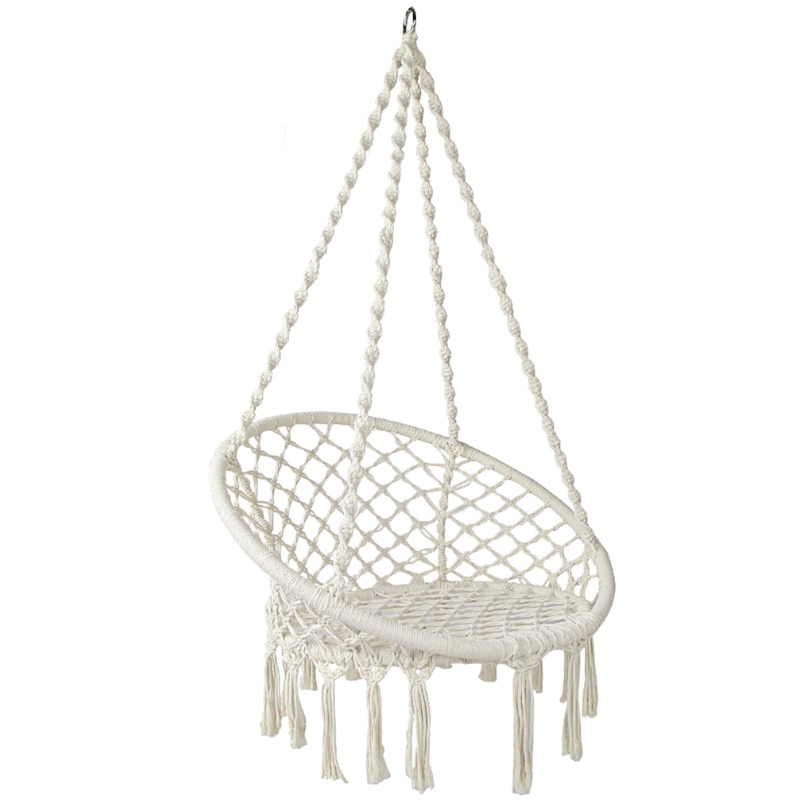 Indoor Outdoor Gebruik Hangstoel Macrame voor volwassenen of kinderen 100% handgemaakte draagbare katoenen hangstoel