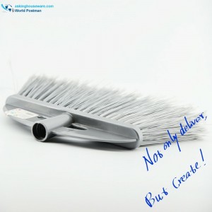 Plastic bezemkop van Akbrand met eenvoudig penseelbord en lange grijze haren