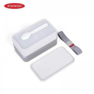 2-laags plastic stapelbare draagbare maaltijdpreparaten Bento-lunchbox voor kinderen