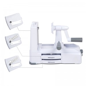 Verstelbare snij-snijmachine voor mandoline met 3 messen van roestvrij staal