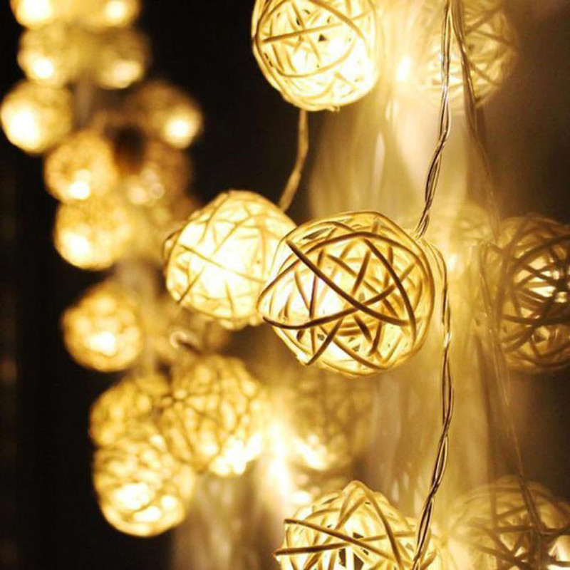 10 LED-lichtslingers 1.2M Sprookjeslinger aangedreven buiten Warm wit voor Xmas festival bruiloft decoratie